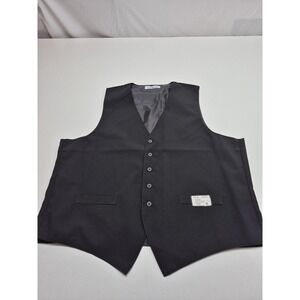 Neil Allyn Vest Mens XL Black Polyester Tuxedo Suit Formal Wedding Waistcoat